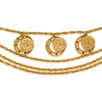 Chanel, Chain & Triple Pendant Necklace