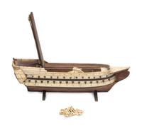 A French Prisoner of War Fruitwood and Bone Model Gunship
