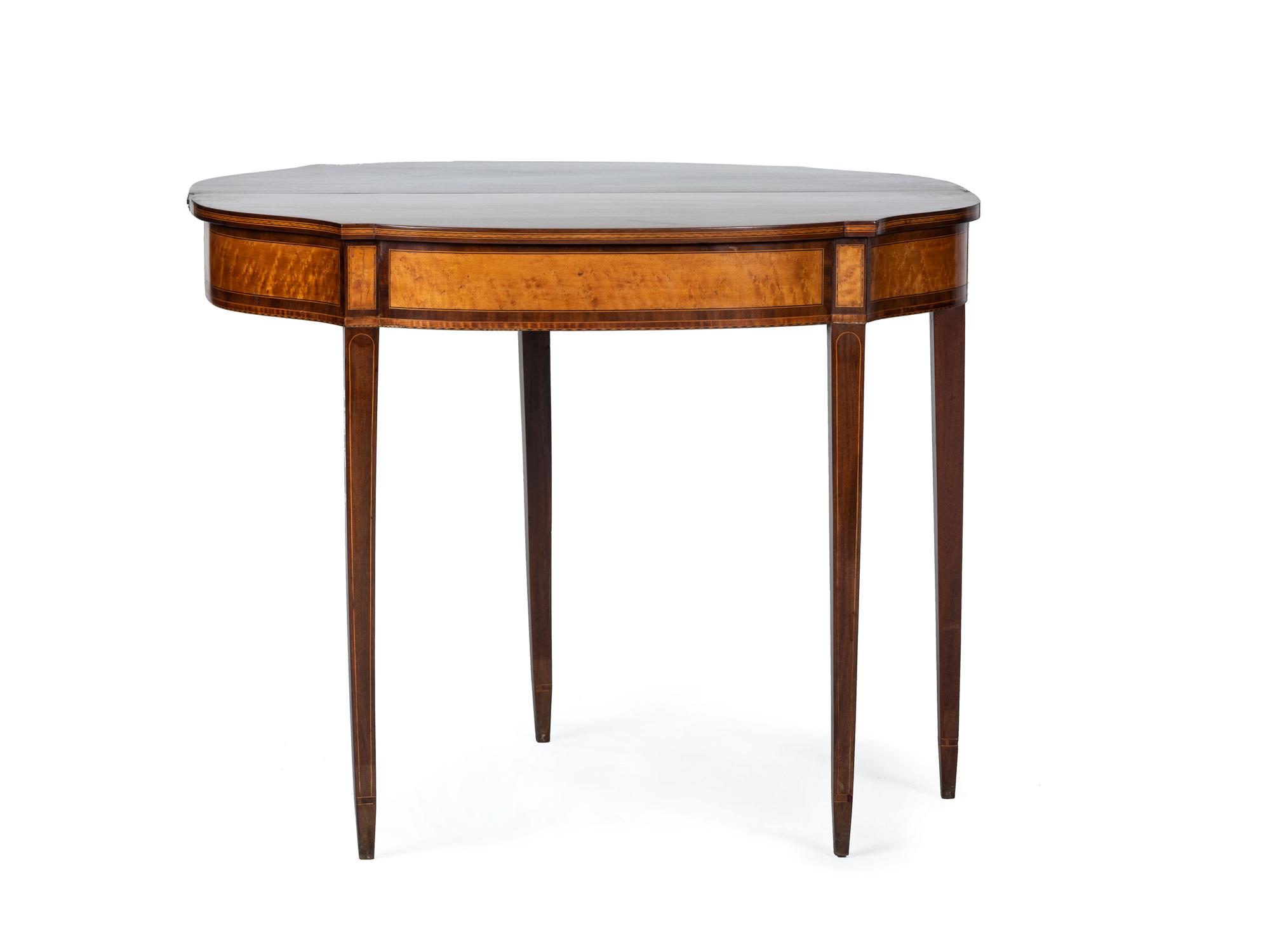 Two Federal Style Mahogany and Maple Inlaid Game Tables