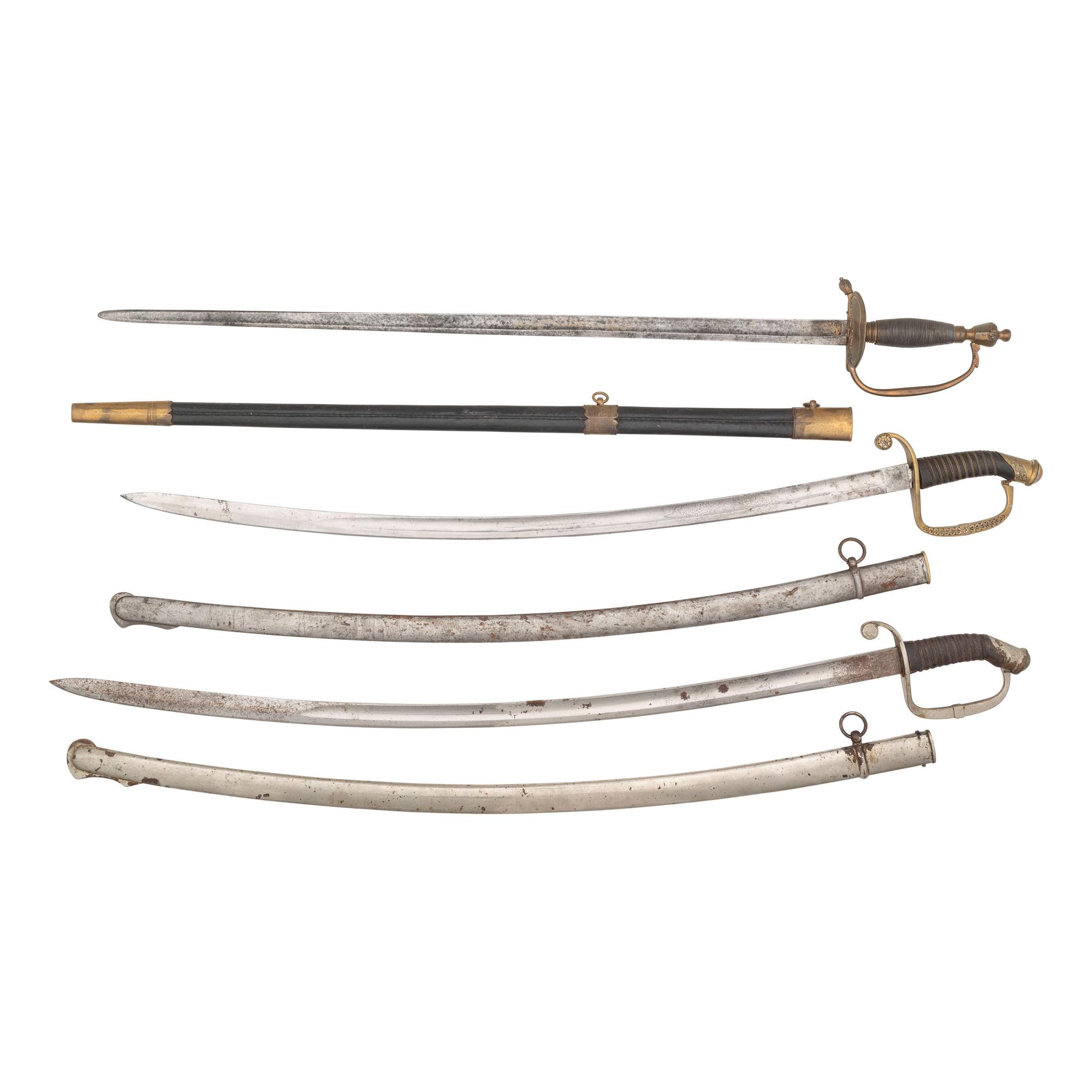 Lot of 3 Swords Including: British 1796 Pattern Spadroon and Two 19th Century Persian Cossack Sabers