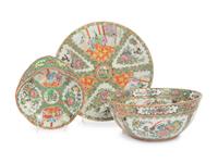 Three Chinese Export Rose Medallion Porcelain Articles