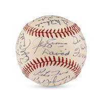 A 1945 Boston Red Sox Team Signed Autograph Baseball