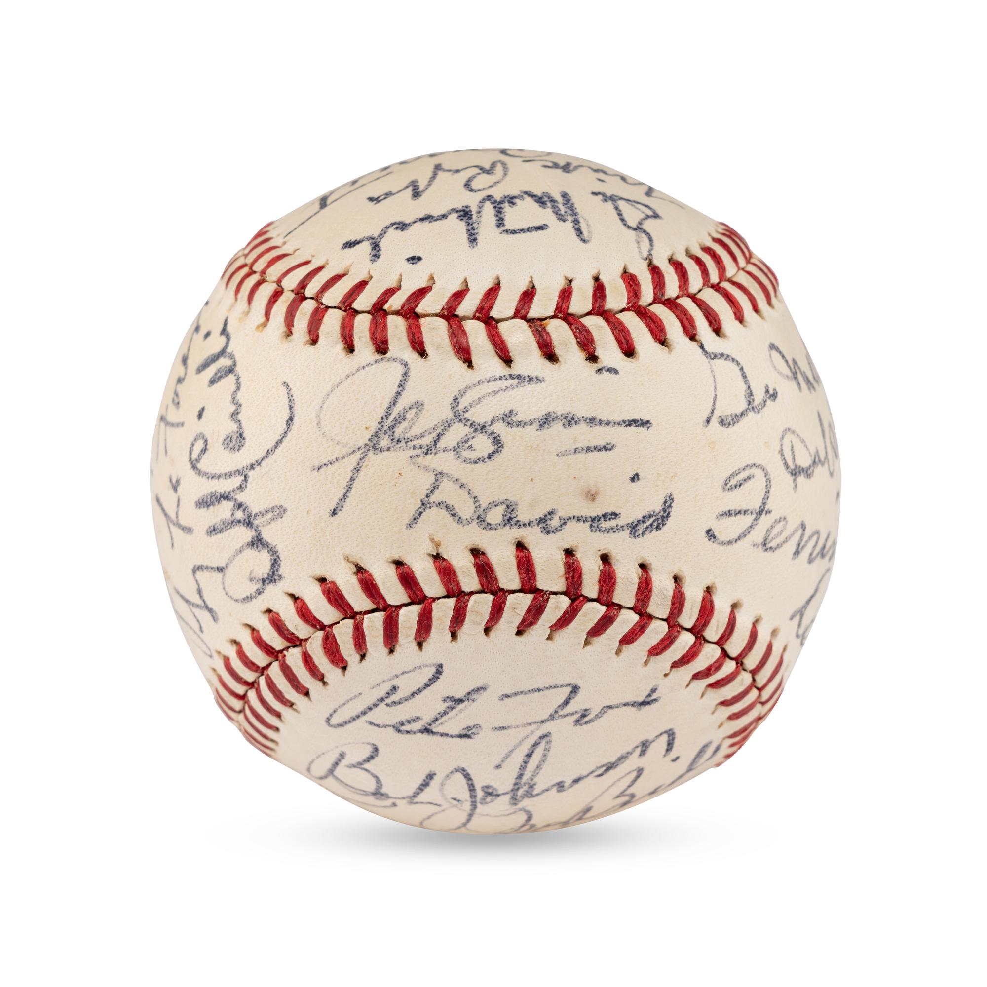 A 1945 Boston Red Sox Team Signed Autograph Baseball