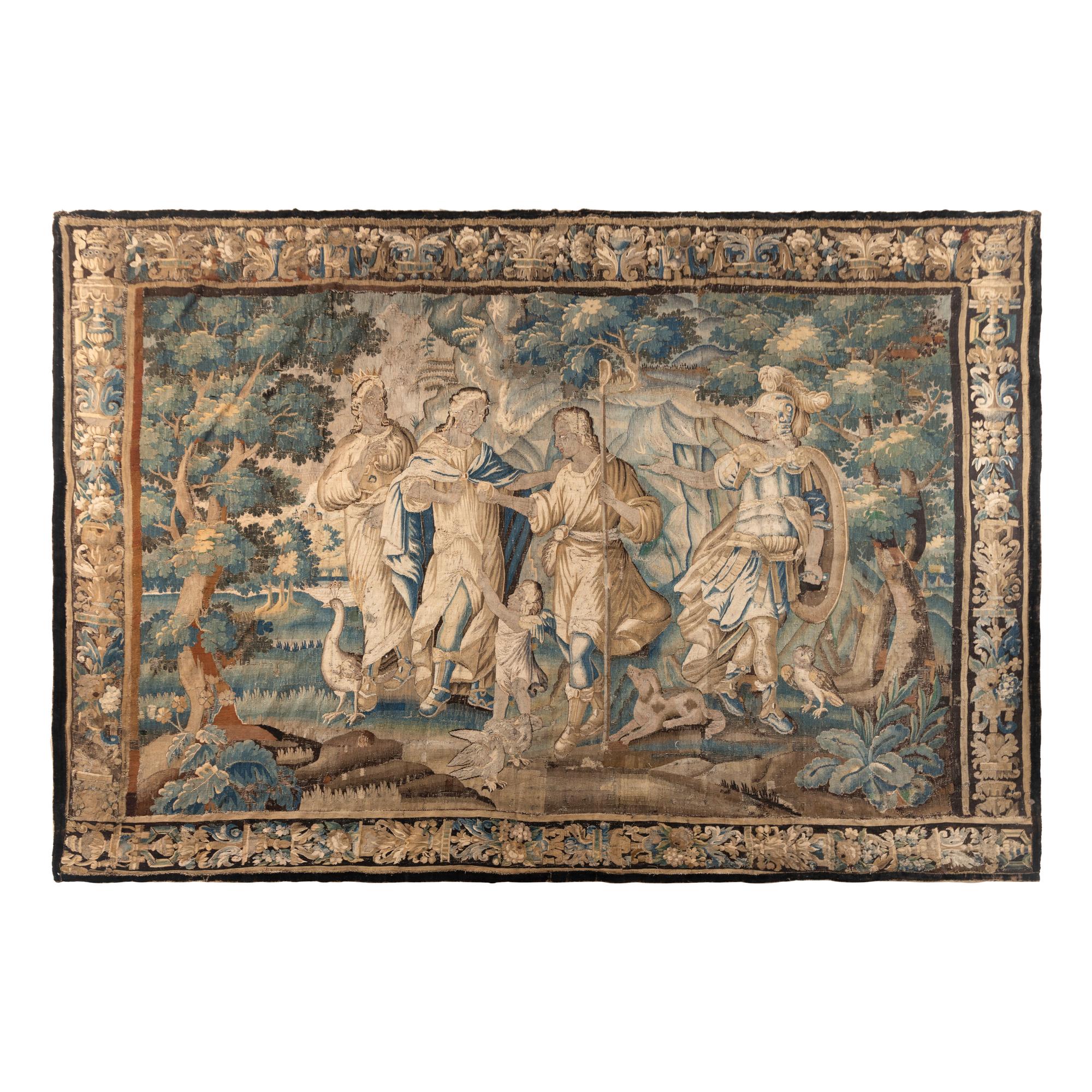A Flemish Mythological Wool Tapestry