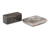 Two Russian Niello Silver Snuff Boxes