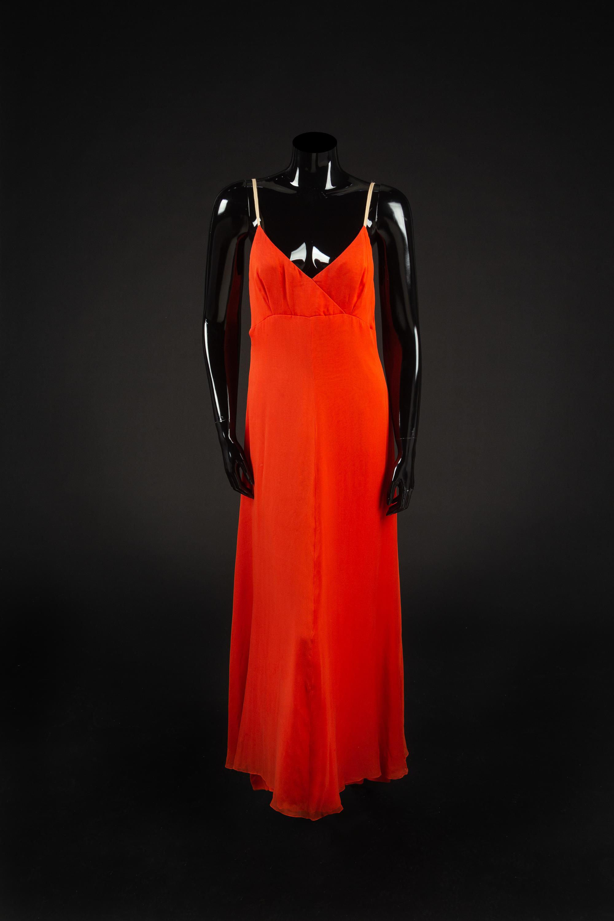 Dress and Poncho, 1970s. Dress designed by Edith Head and made by Western Costume Company in Los Angeles. — Worn by Dame Olivia de Havilland.