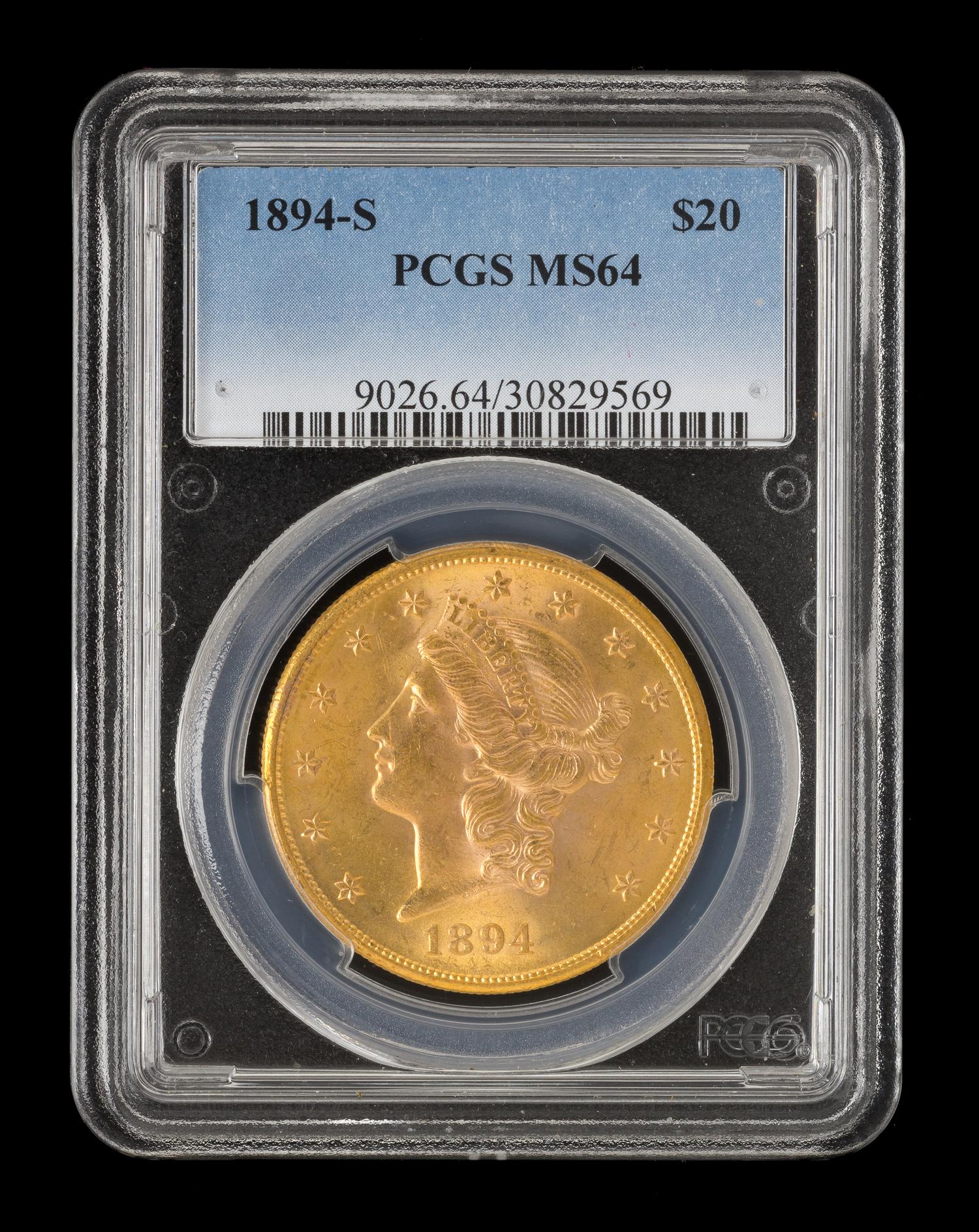 A United States 1894-S Liberty Head $20 Gold Coin