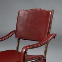 Saddle Stitched Leather Armchair, c. 1950 France