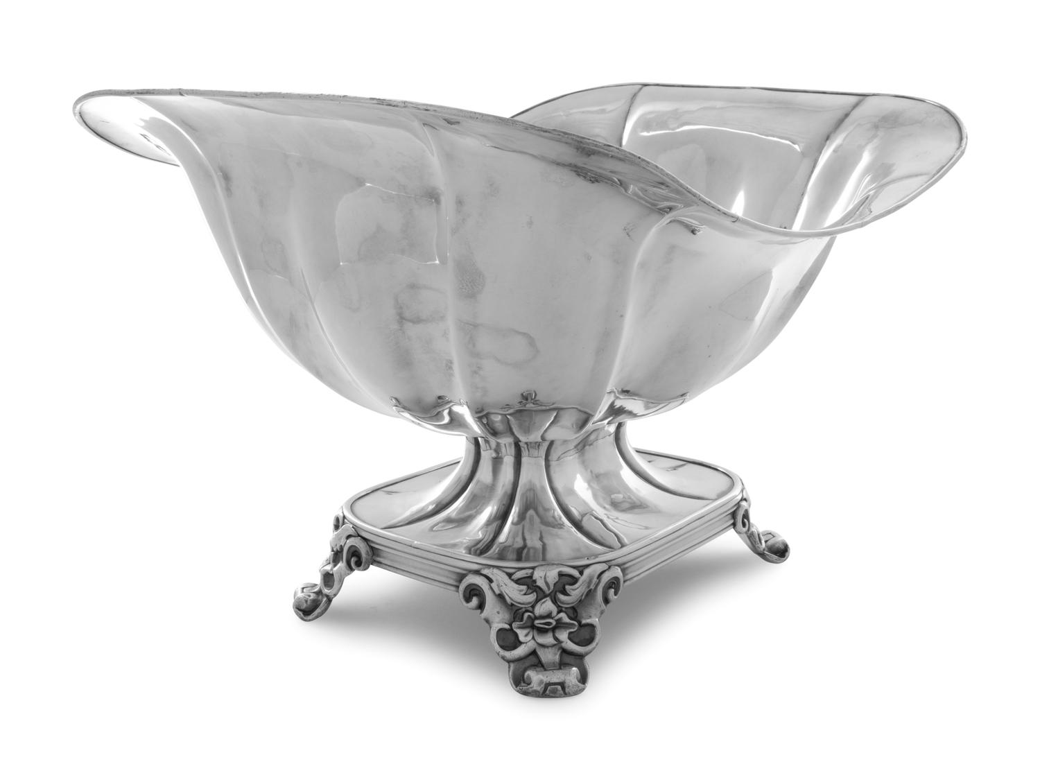 A Continental Silvered Metal Centerpiece Bowl