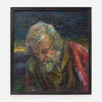 Tiffany Glass and Decorating Company "Head of Joseph of Arimathea", An Important Mosaic Panel Related to "The Entombment" Window, New York, 1892