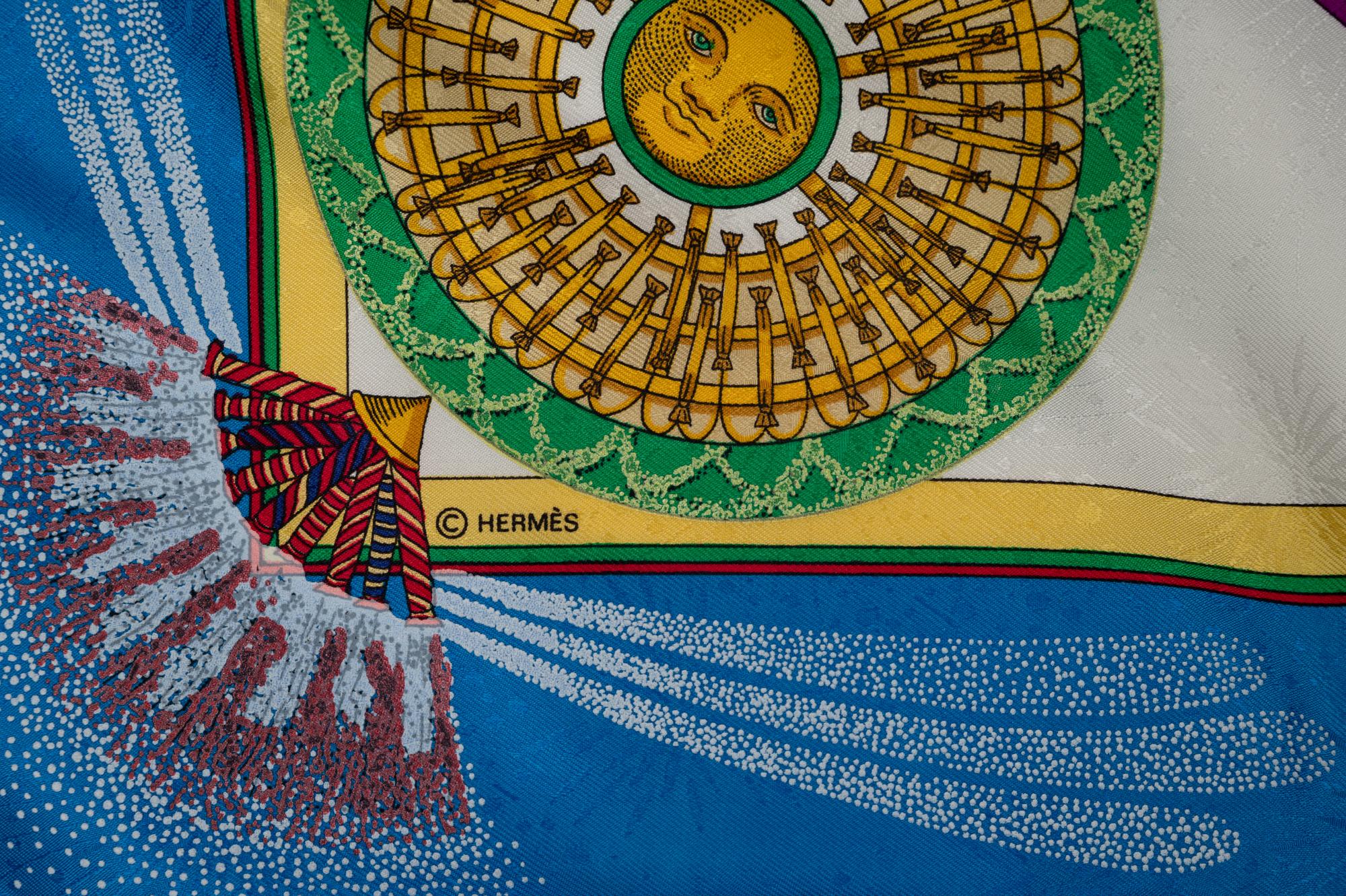 Four Silk Scarves: Two Hermès and Two Gucci