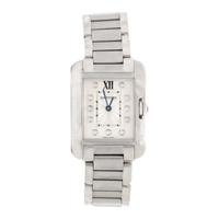 Cartier, Ref. 3485, Stainless Steel 'Tank Anglaise' Watch with Diamond Indices, with Box