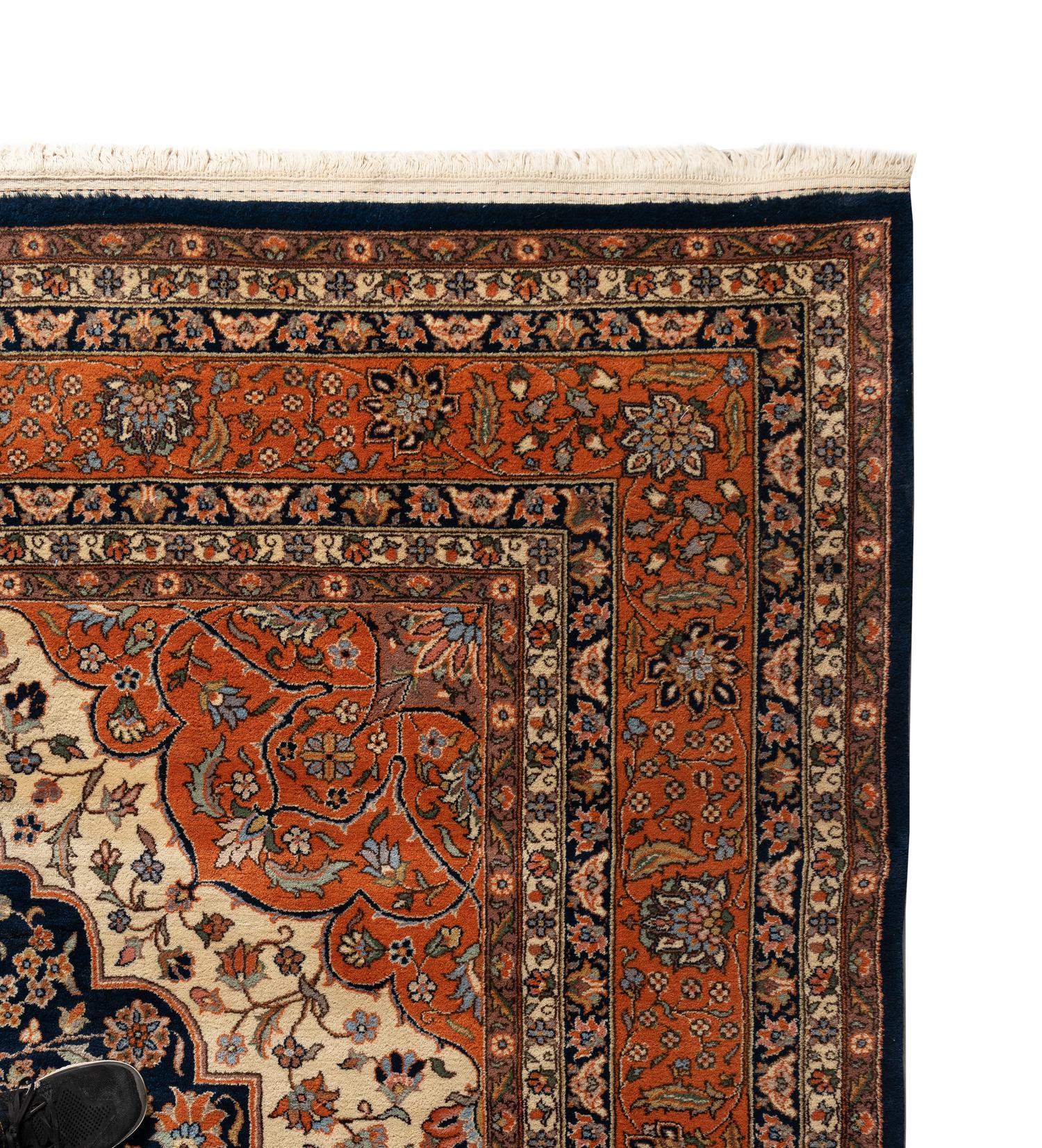 A Romanian Wool Rug of a Farahan Sarouk Design