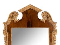 A George II Walnut and Parcel Gilt Mirror