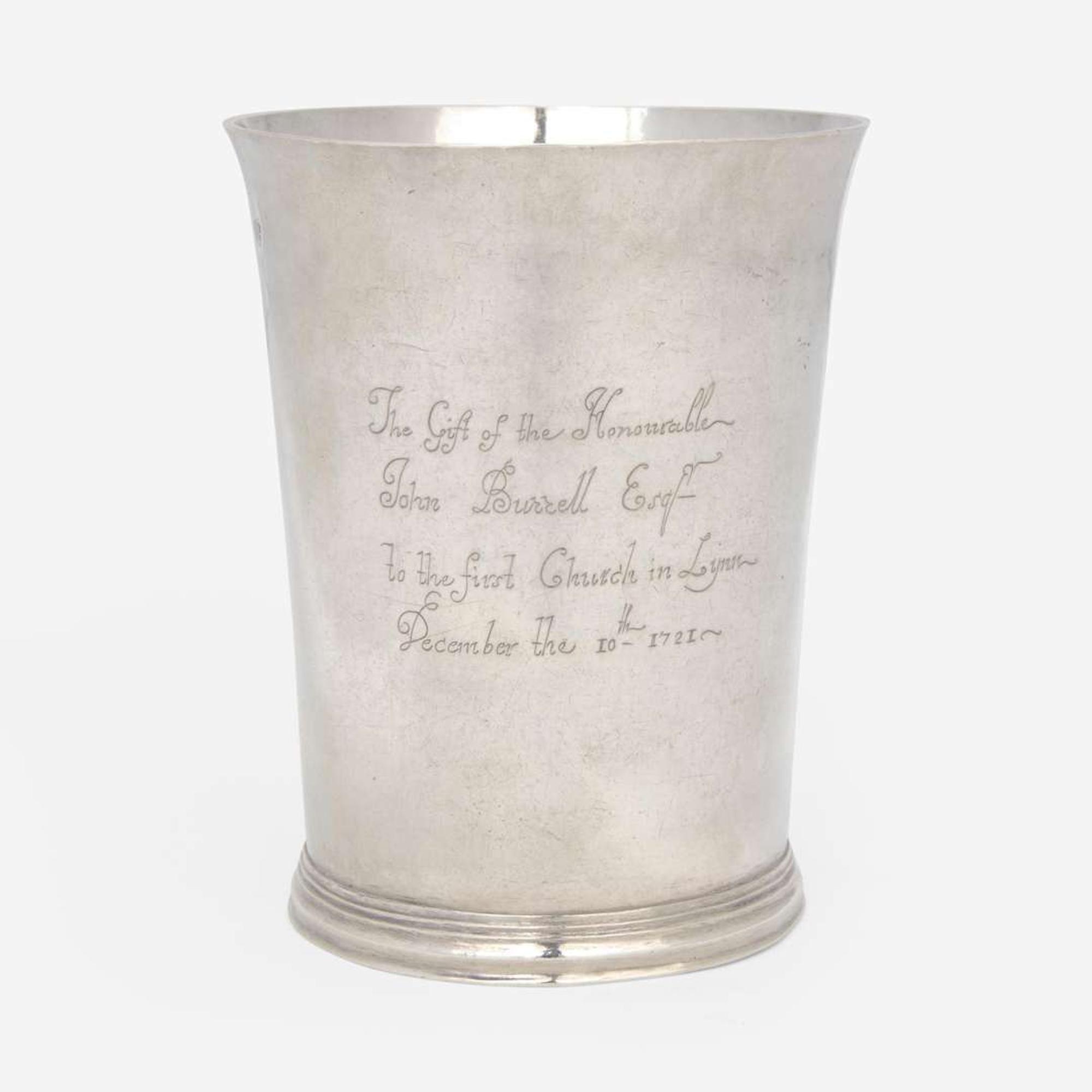 A silver beaker Andrew Tyler (1692-1741), Boston, MA, 1721