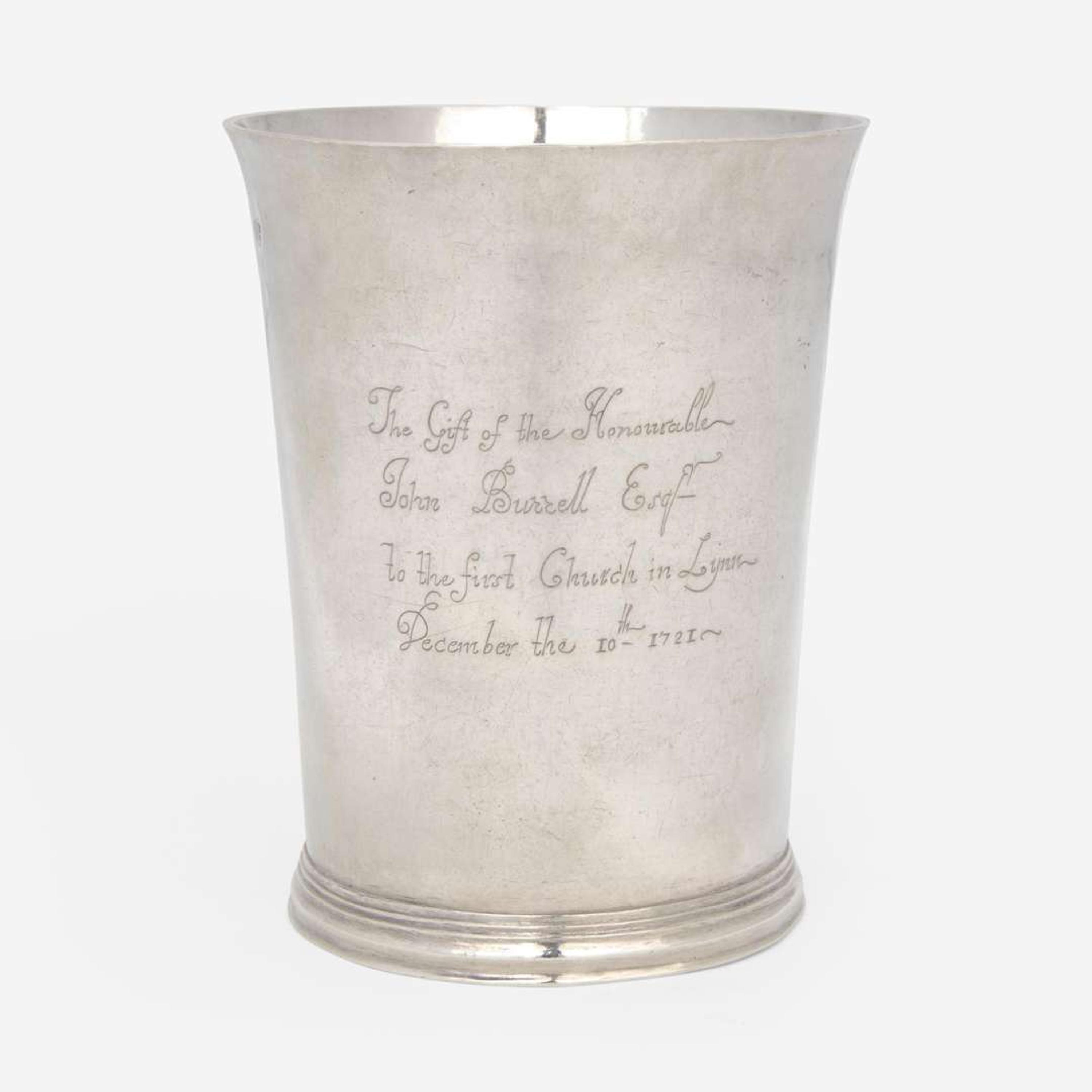 A silver beaker Andrew Tyler (1692-1741), Boston, MA, 1721