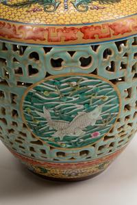 A Pair of Chinese Export Reticulated Porcelain Vases