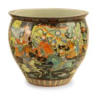 A Chinese Famille Noir Porcelain Jardinière