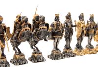 A Giuseppe Vasari Gilt and Silvered Bronze Medieval Chess Set