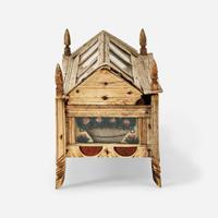 A Prisoner-of-War carved and paint-decorated bone game box circa 1815