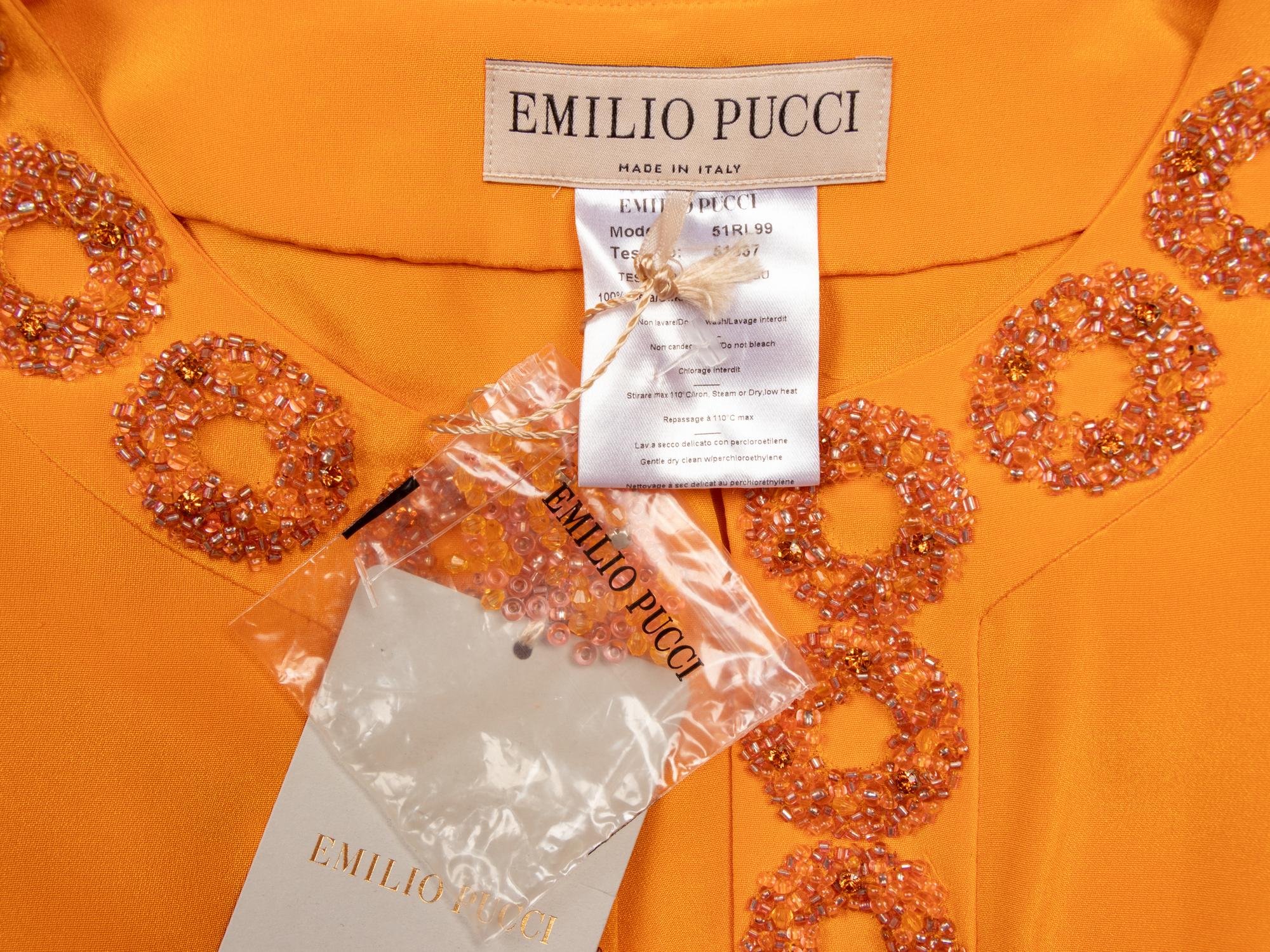 EMILIO PUCCI, TANGERINE EMBELLISHED KAFTAN