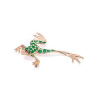 DANKNER, YELLOW GOLD AND ENAMEL FROG BROOCH
