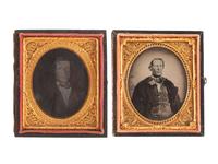 [EARLY PHOTOGRAPHY]. A collection of pairs cased images featuring the same male subjects highlighted by a stereodaguerreotype, including: