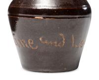 A Miniature Albany Slip-Glazed Political Campaign Favor Pitcher