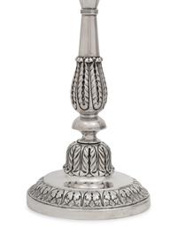 A Pair of Russian Silver Candlesticks