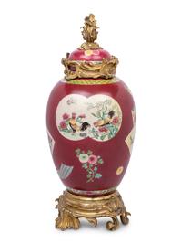 A Continental Gilt Bronze Mounted Chinese Porcelain Vase