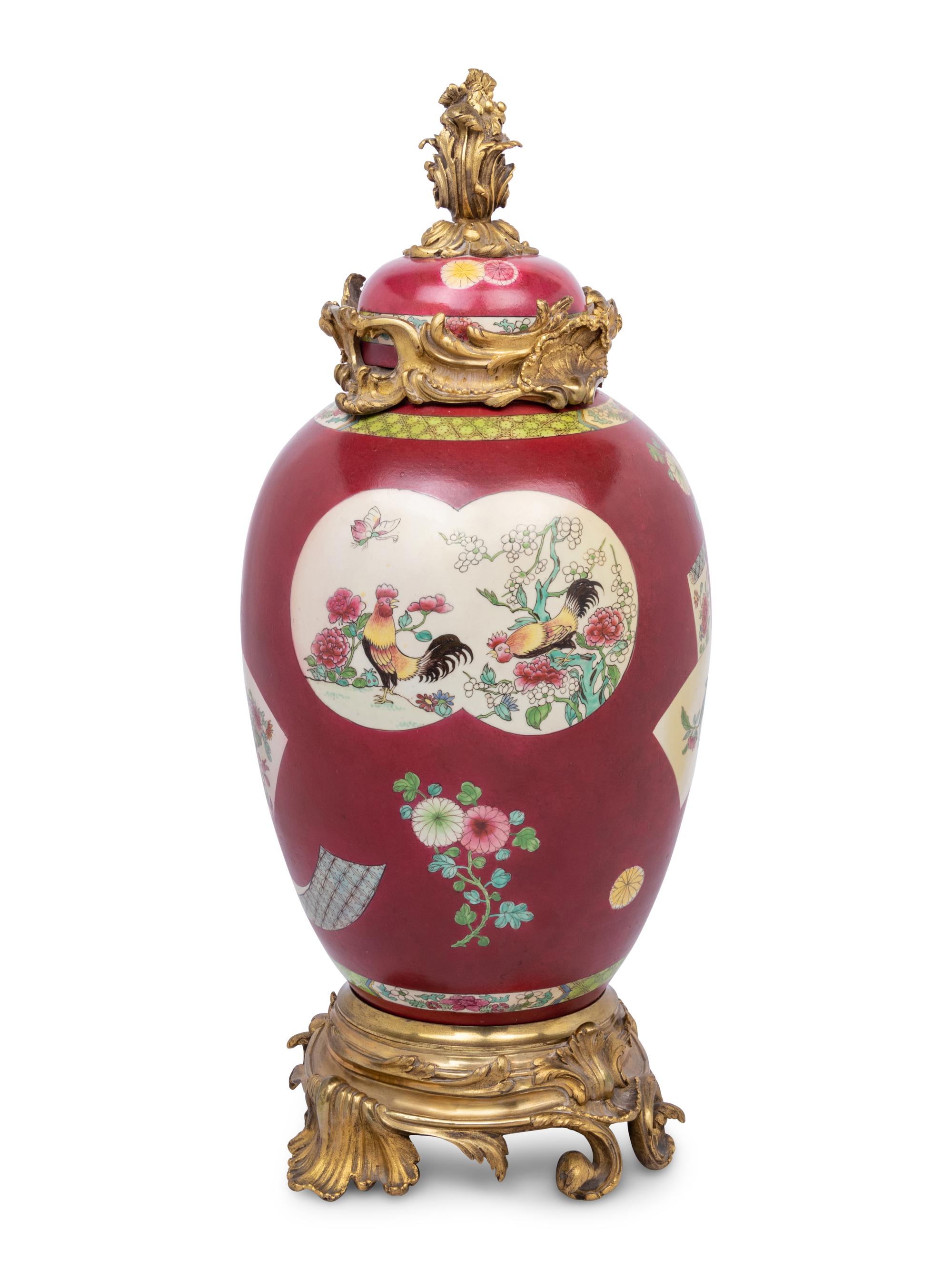 A Continental Gilt Bronze Mounted Chinese Porcelain Vase