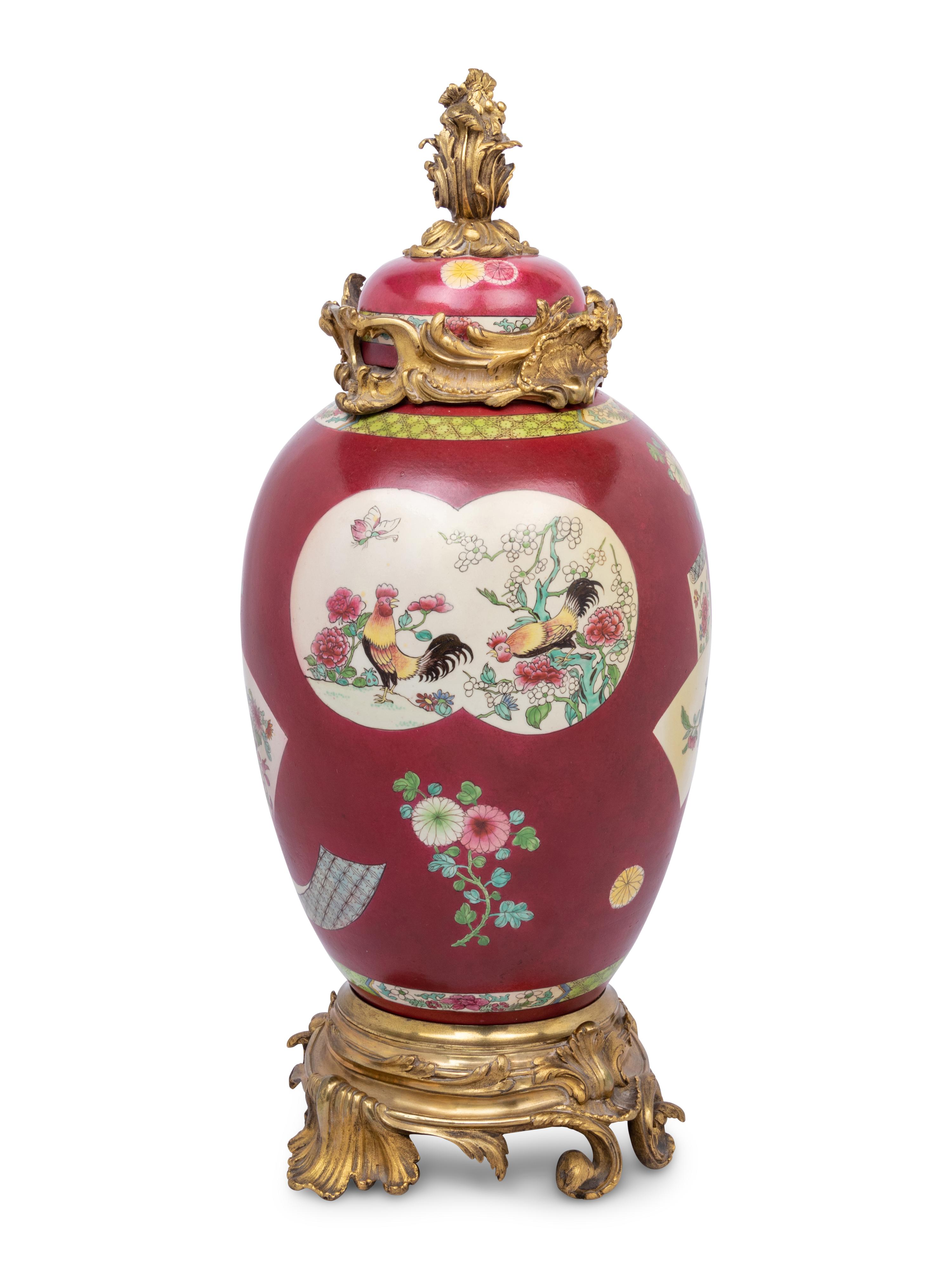 A Continental Gilt Bronze Mounted Chinese Porcelain Vase