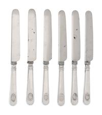 A Set of Six Russian Silver Dinner Knives