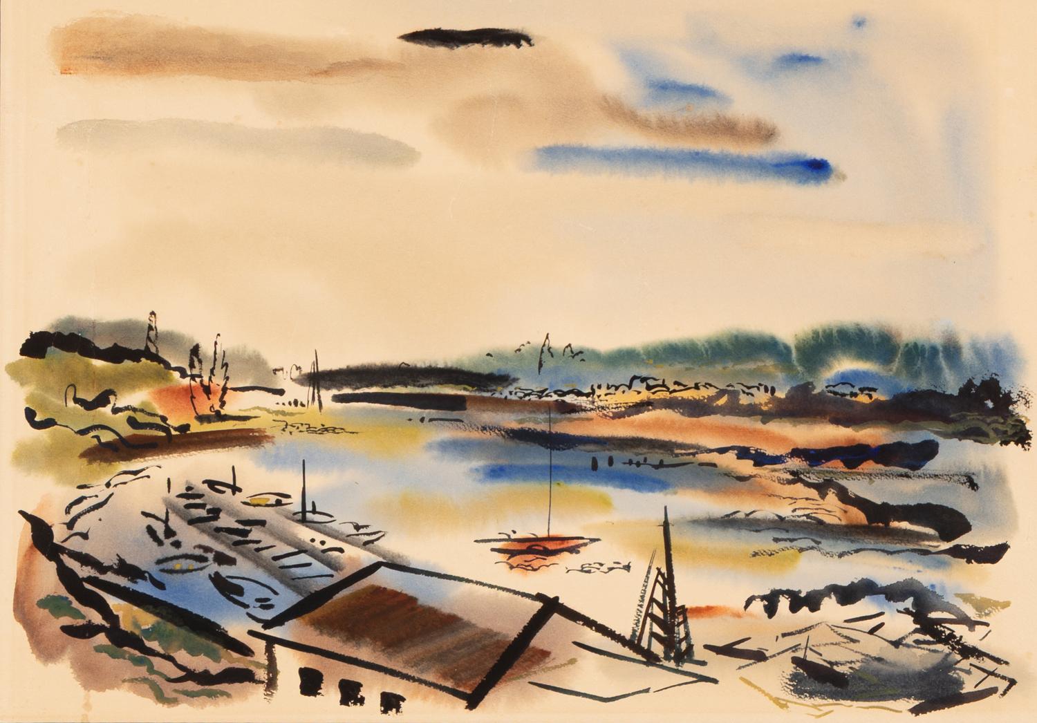 Wayne Thiebaud (American, 1920-2021) — View of Sausalito , c. 1950s