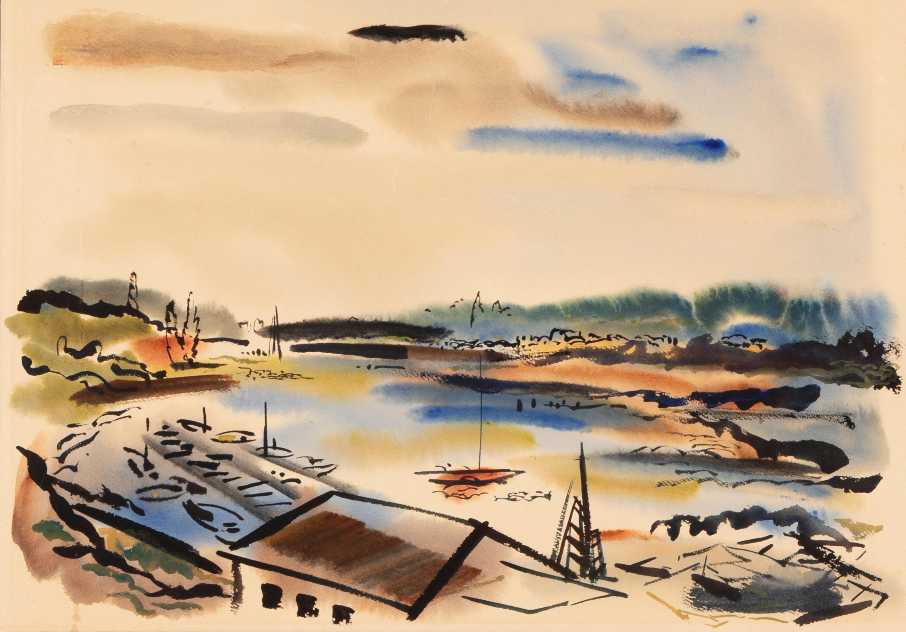 Wayne Thiebaud (American, 1920-2021) — View of Sausalito , c. 1950s