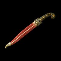 A Mughal Gold-Inlaid Jade-Hilted Dagger