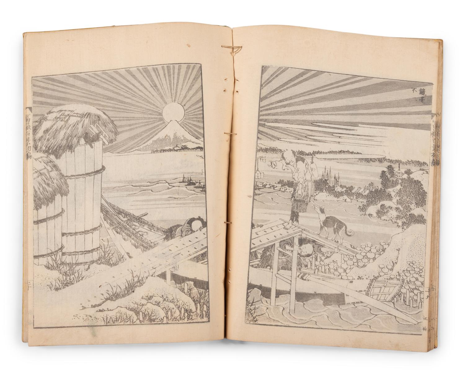 Two Japanese Illustrated Books after Katsushika Hokusai