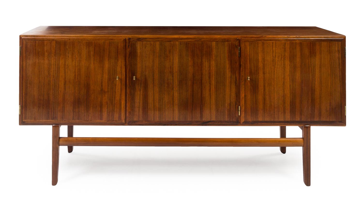 Danish, c.1960, a three-door sideboard