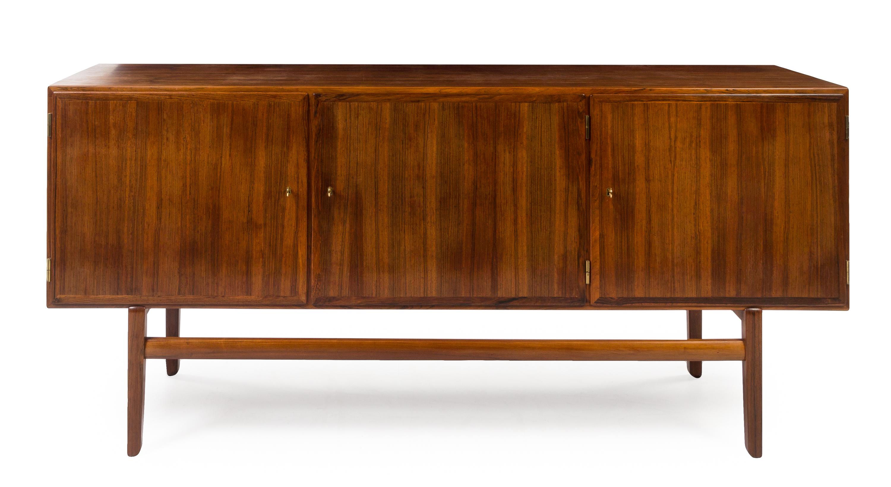 Danish, c.1960, a three-door sideboard