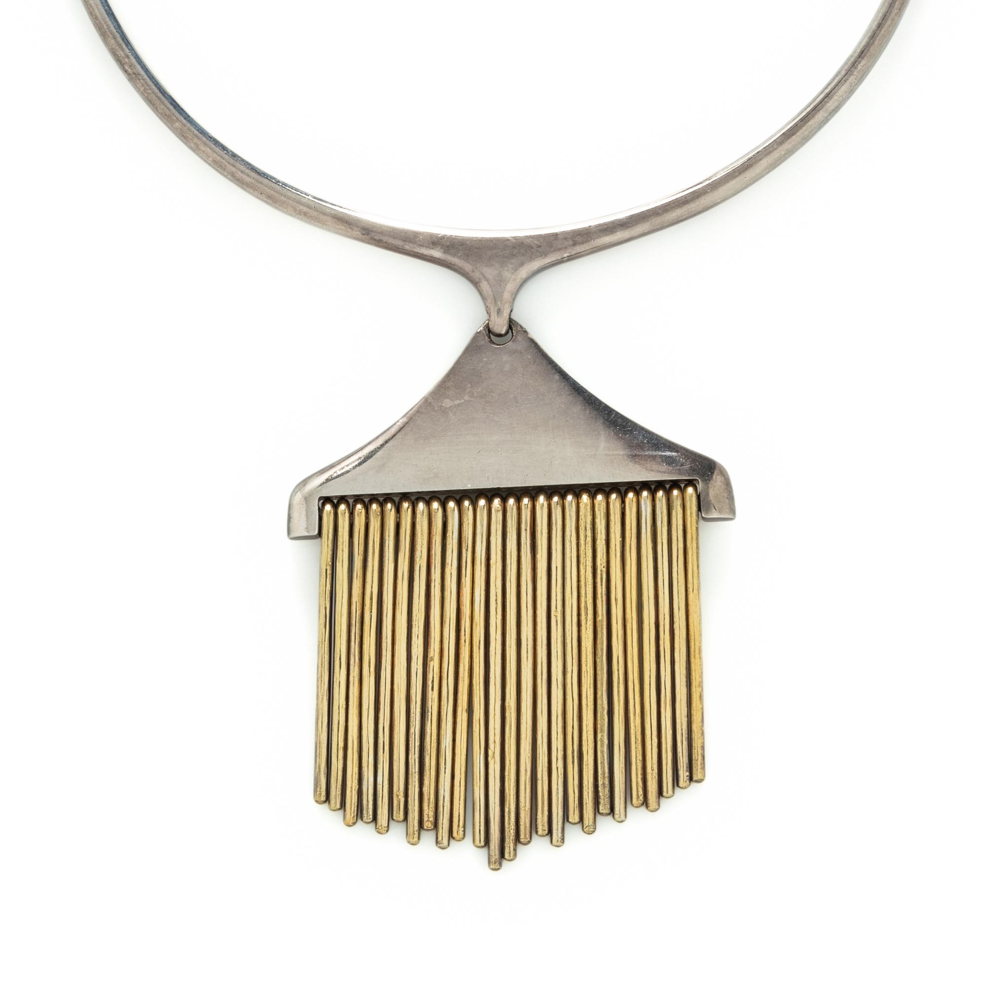 HANS HANSEN, STERLING SILVER 'BROOM SWEEP' NECKLACE