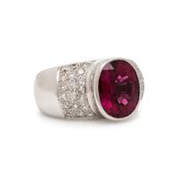 Rubellite Tourmaline and Diamond Ring