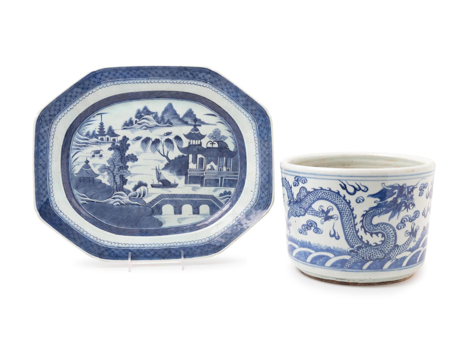 Two Chinese Blue and White Porcelain Wares