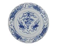 A set of six Chinese Export porcelain blue and white dinner plates, 18th century