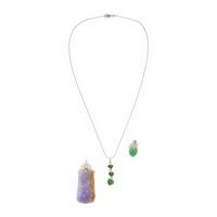 White Gold Chain with Three Pendants