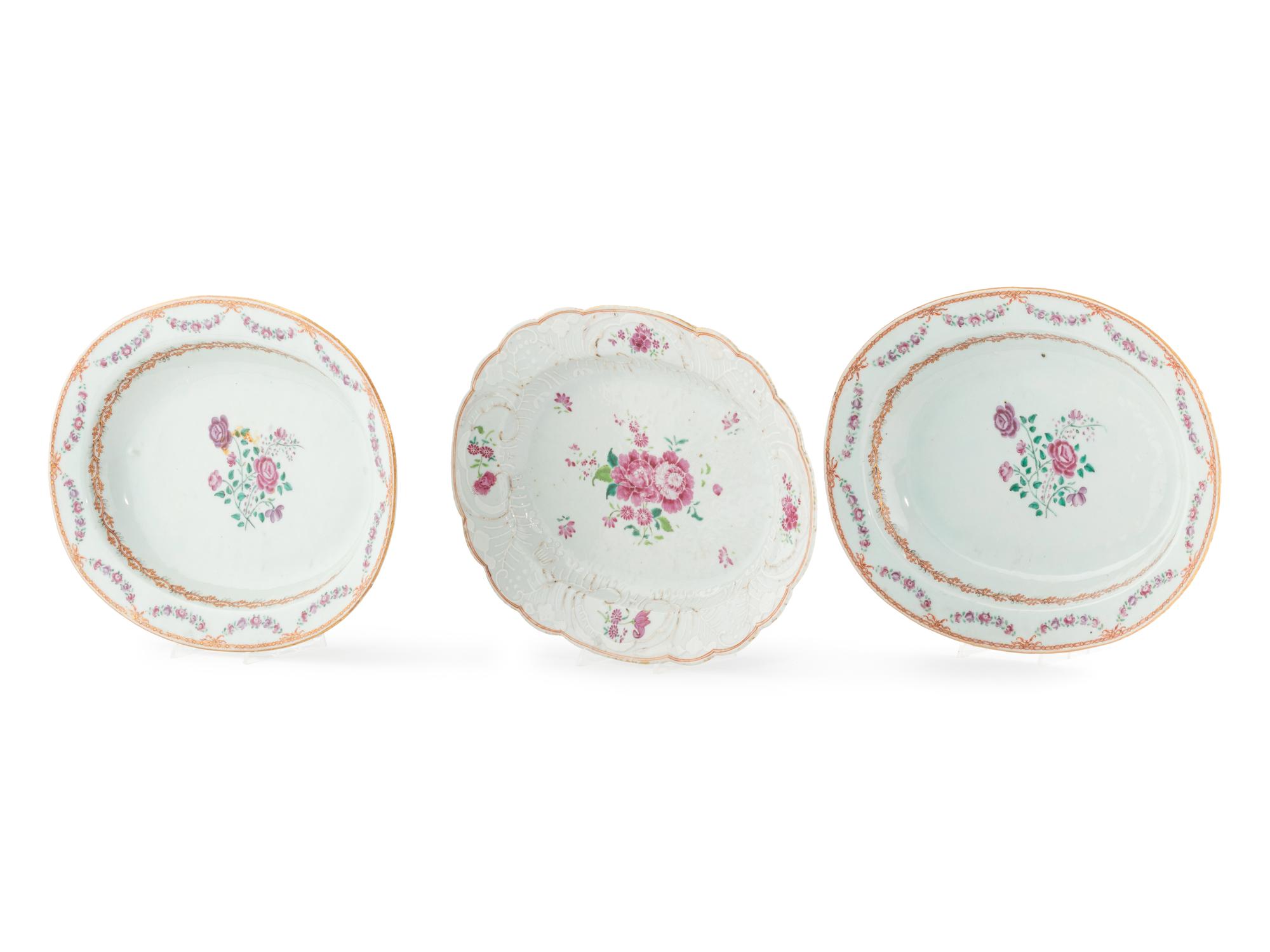 Three Chinese Export Porcelain Serving Dishes