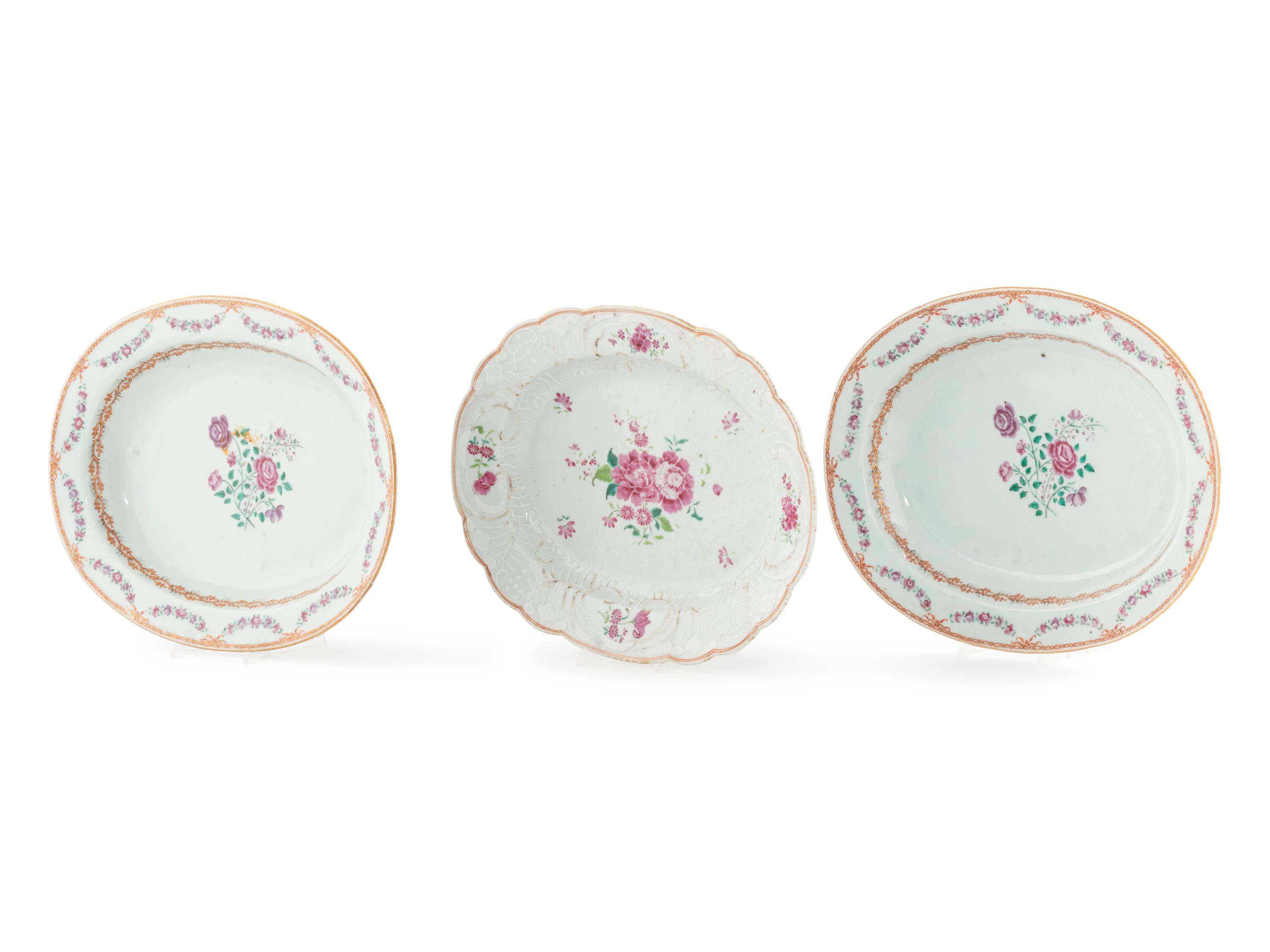 Three Chinese Export Porcelain Serving Dishes