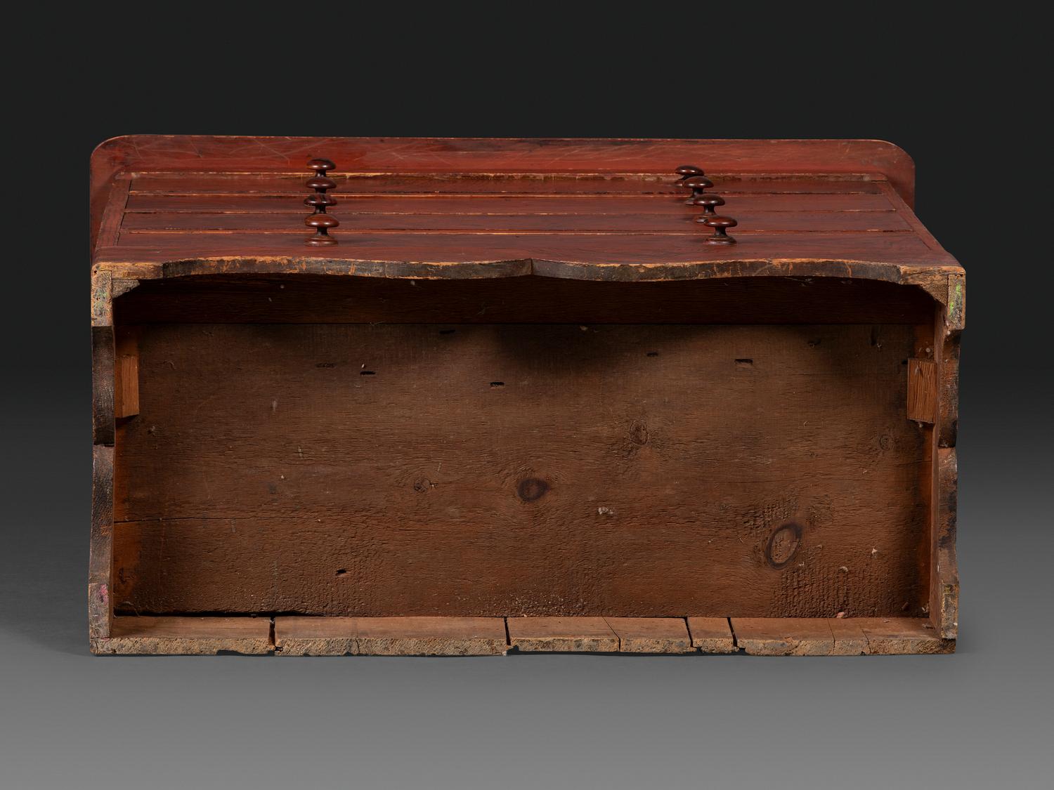 A Late Country Classical Grain Painted Pine Cupboard
