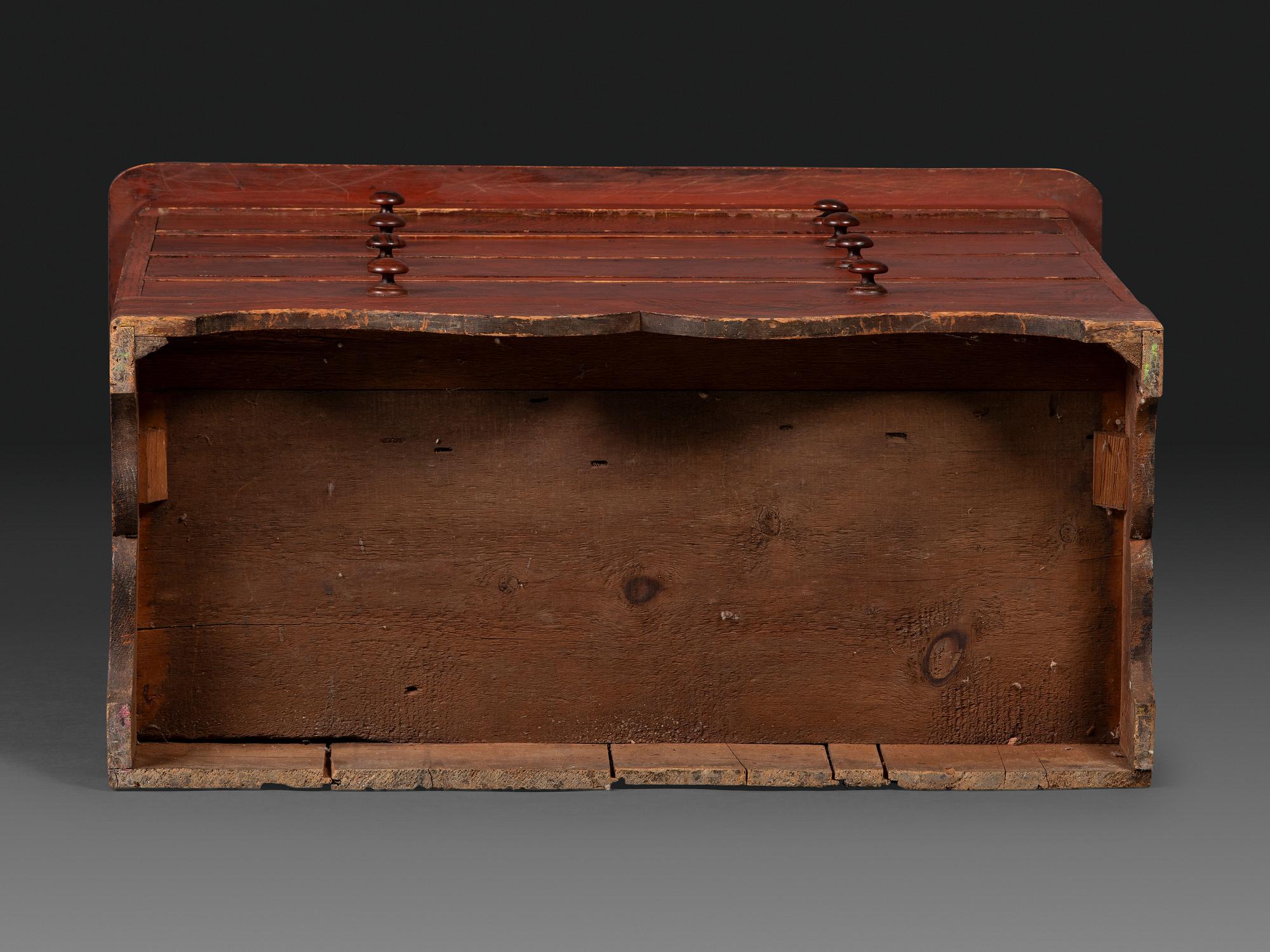 A Late Country Classical Grain Painted Pine Cupboard