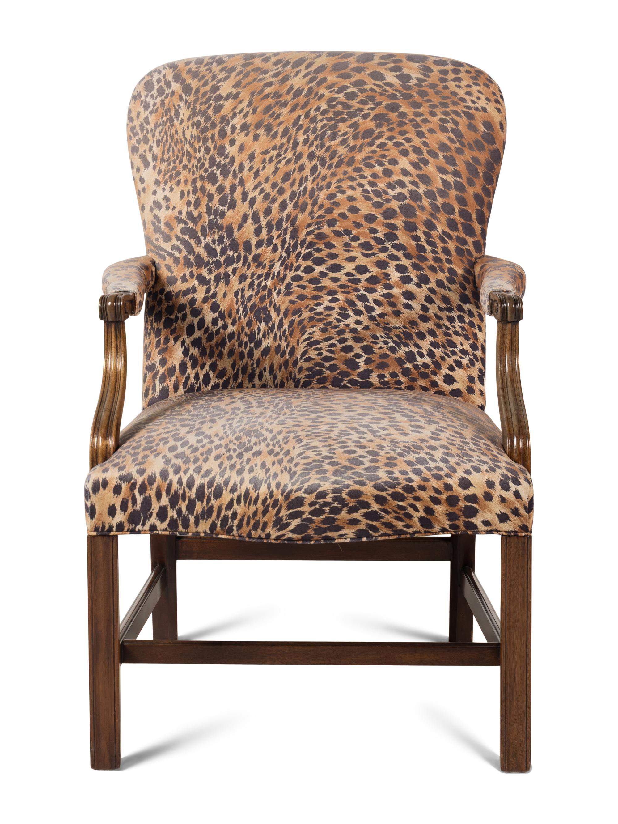 A George III Style Mahogany Library Chair