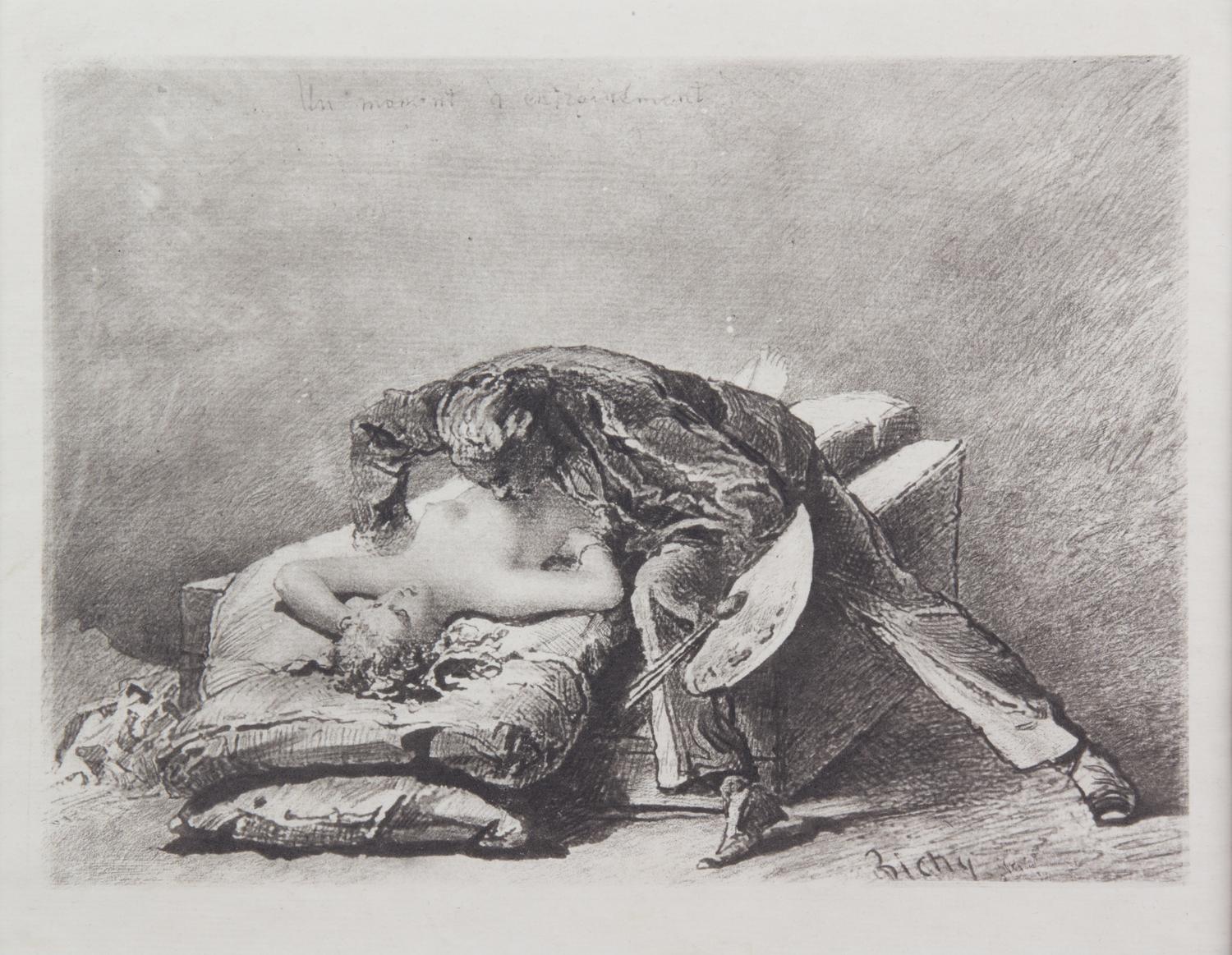 A Set of Three Hungarian Erotica Prints Each Height 5 3/4 x width 8 3/4 inches.